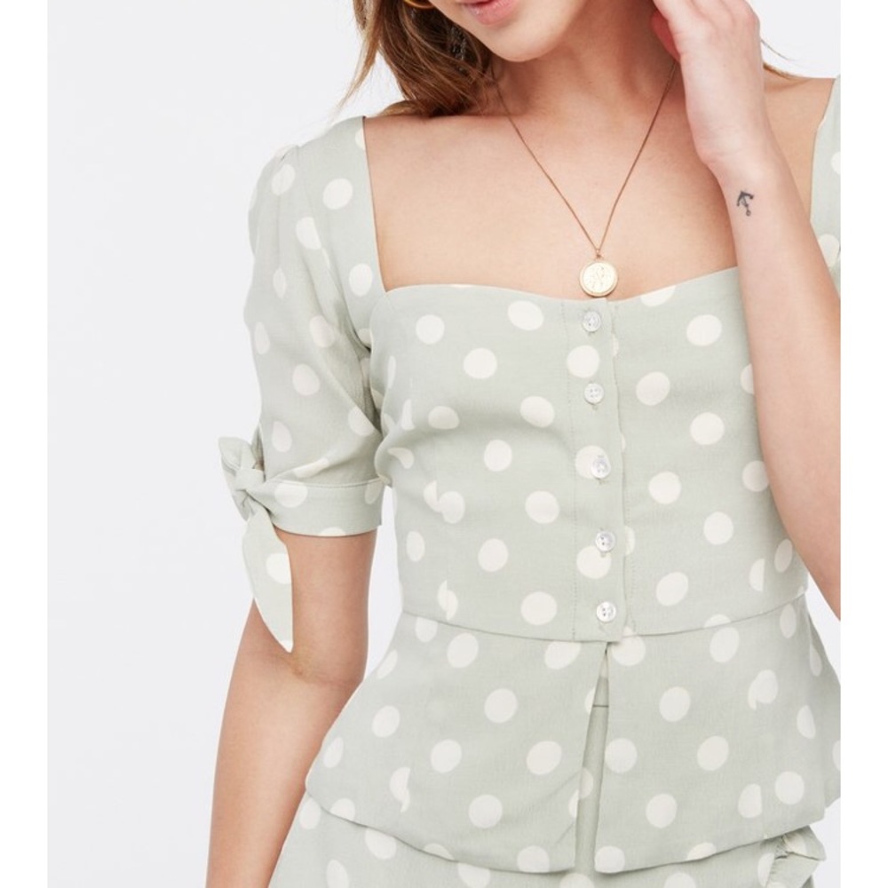 Capulet Lila Tie-Sleeve Blouse - Polka Dot / Small